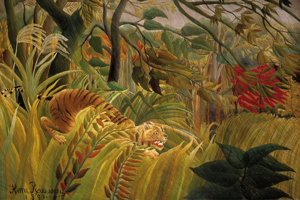 Henri Rousseau Art Print Obraz - Překvapen, bouře v Obrázek produktu 