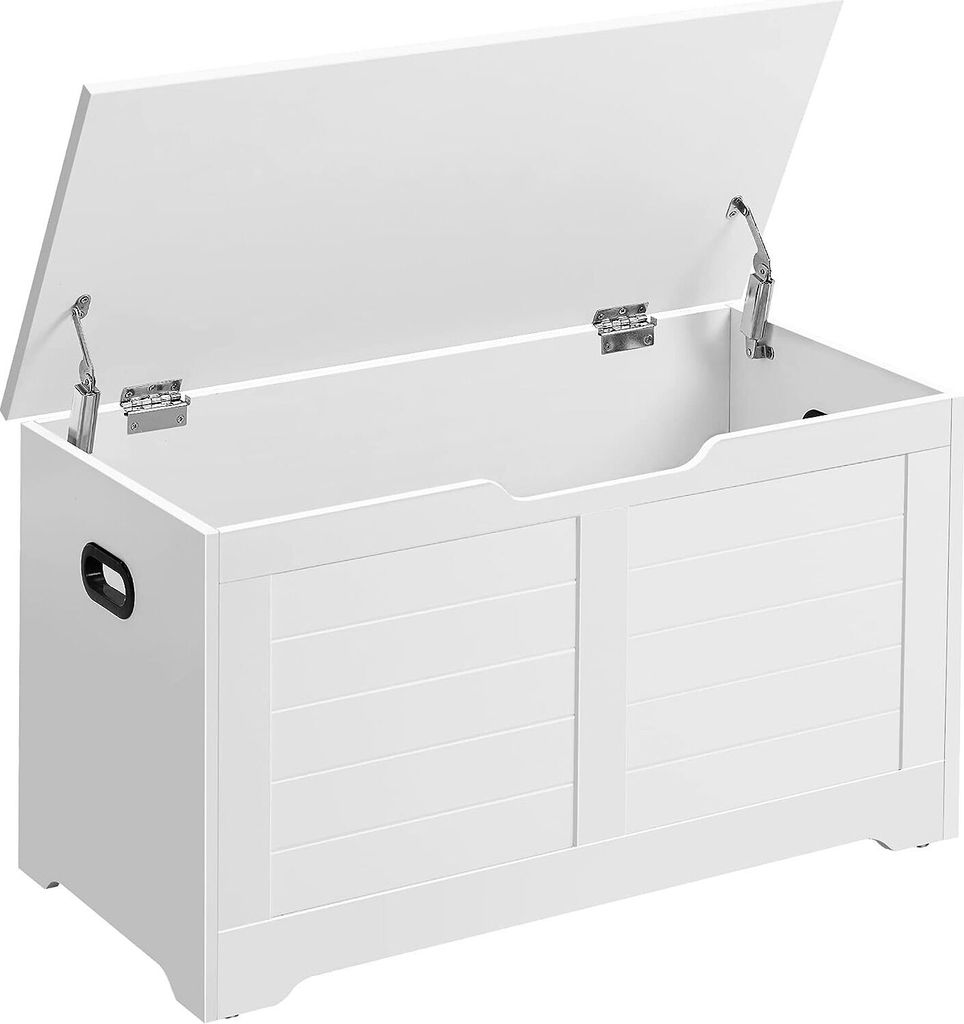 VASAGLE Schuhbank Bank mit Stauraum Bank mit 2 Sicherheitsscharnieren Aufbewahrungsschrank Modern 40 x 80 x 46 cm für Flur, Schlafzimmer, Wohnzimmer