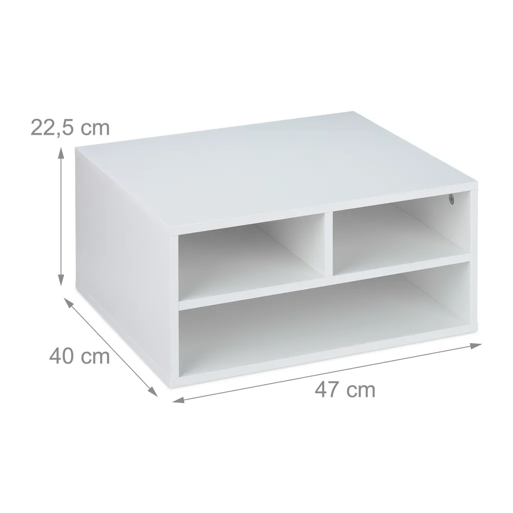 Support d'Imprimante en Bois avec Compartiments de Stockage Ajustables - 4