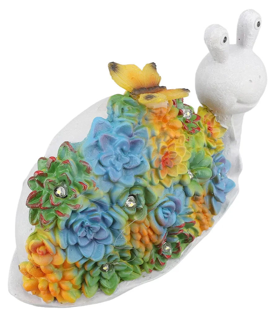 Statue escargot solaire étanche avec éclairage LED pour jardin et cour