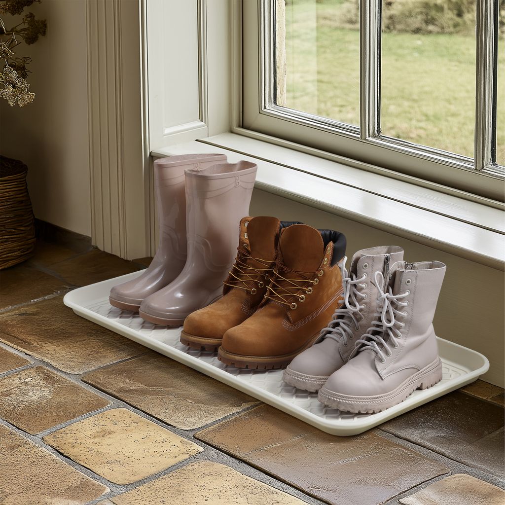 Navaris 3x Schuhablage groß - Schuhablagen Abtropfschale - Schuhabtropfschale Plastikwanne flach - Schuhmatte Abtropfmatte - Schuhschale Schuh