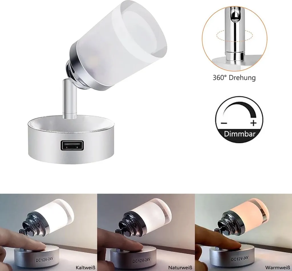 Luce Notturna LED Camper e Barca - Atmosfera Calda con Presa USB