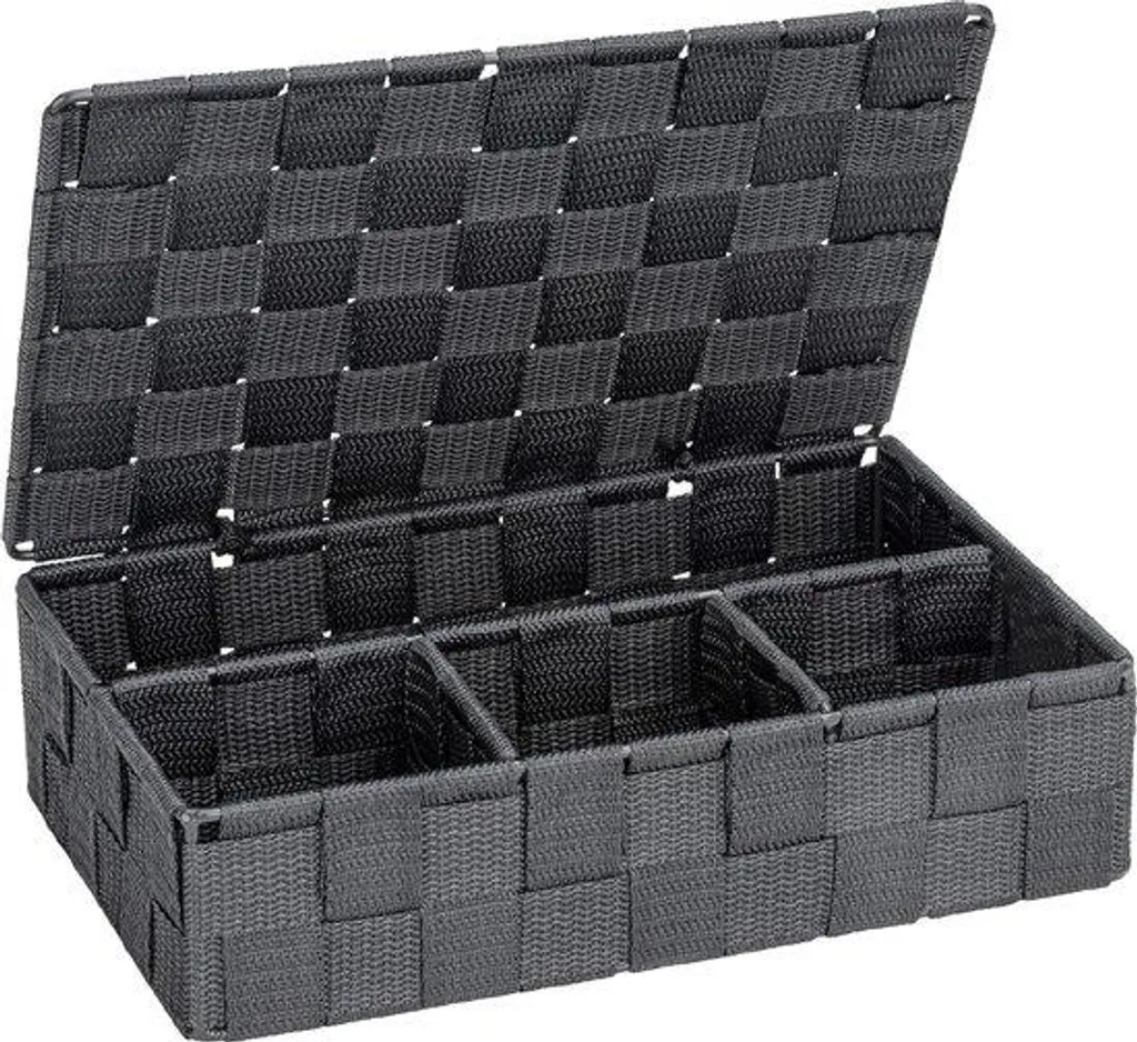 Petit panier de rangement gris foncé pour stopper le désordre de bureau