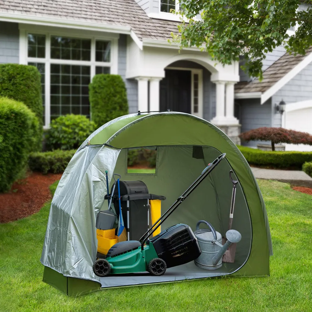 Abri pour vélos en Tissu Oxford 210D Imperméable Vert OD - 200x80x150cm