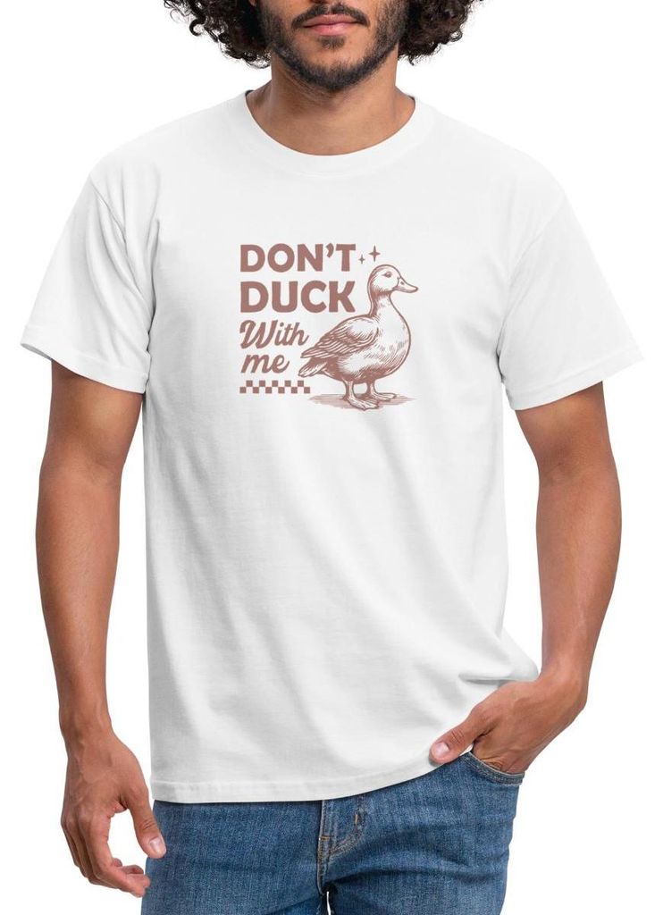 Spreadshirt Don’t Duck With Me | Freche Ente Humor Männer T-Shirt, XXL, Weiß