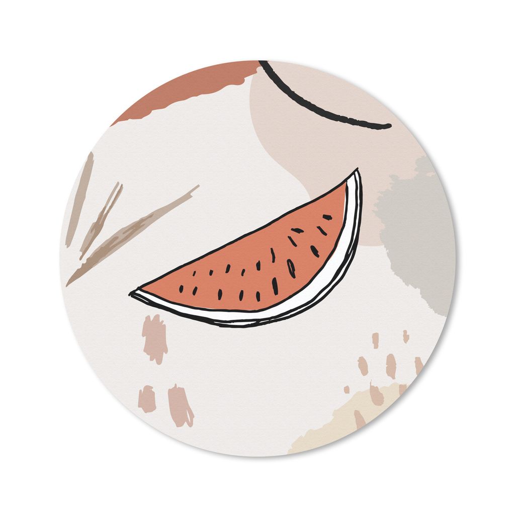 MuchoWow Mauspad Mousepad Sommer - Wassermelone - Weiß 40x40 cm - Mousepads - Maus Mat - Pad - Mausunterlage - Schreibtisch Accessoires