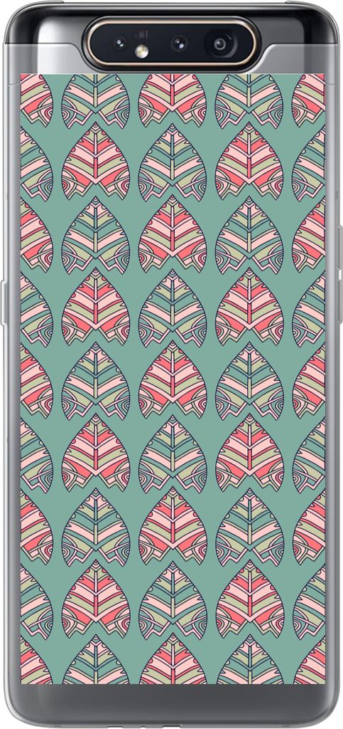 MuchoWow Handyhülle Schutzhülle Hülle für Telefoonhoesje Samsung Galaxy A80 Muster - Tribal - Retro Silikon Softcase Handy Hülle - Schutzdeckel