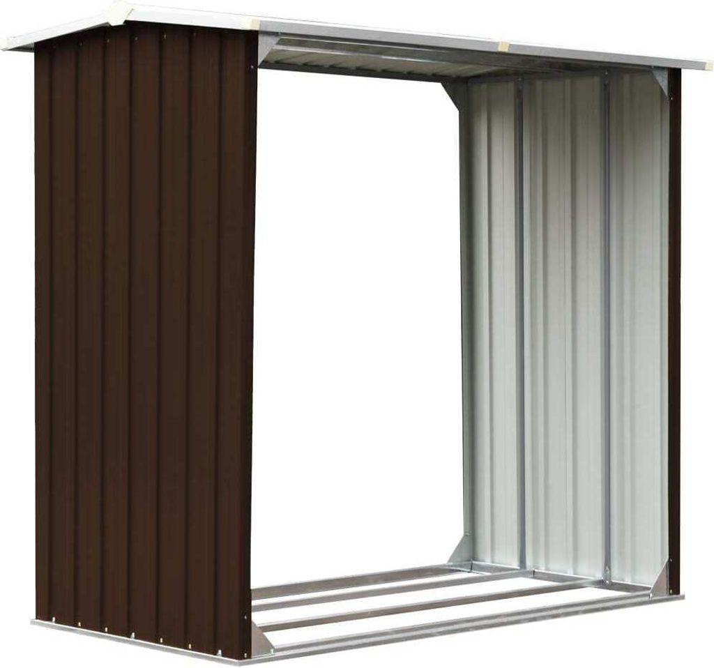 vidaXL Schowek na drewno opałowe Stal ocynkowana 172x91x154 Zdjęcie produktu 