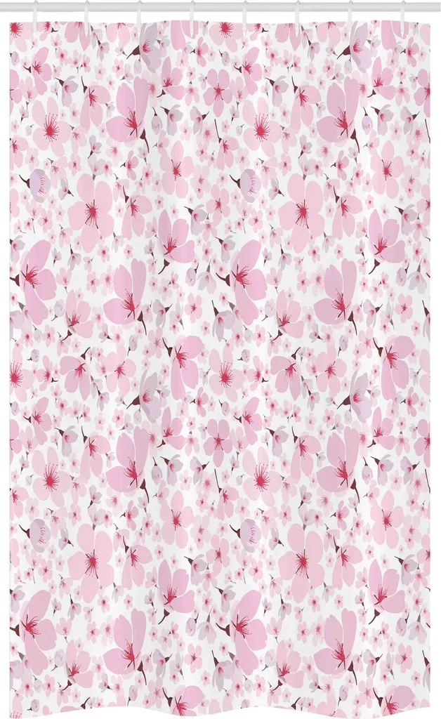 Tenda Doccia ABAKUHAUS Japanese Blossom 120x180 cm Rosa e Bianca