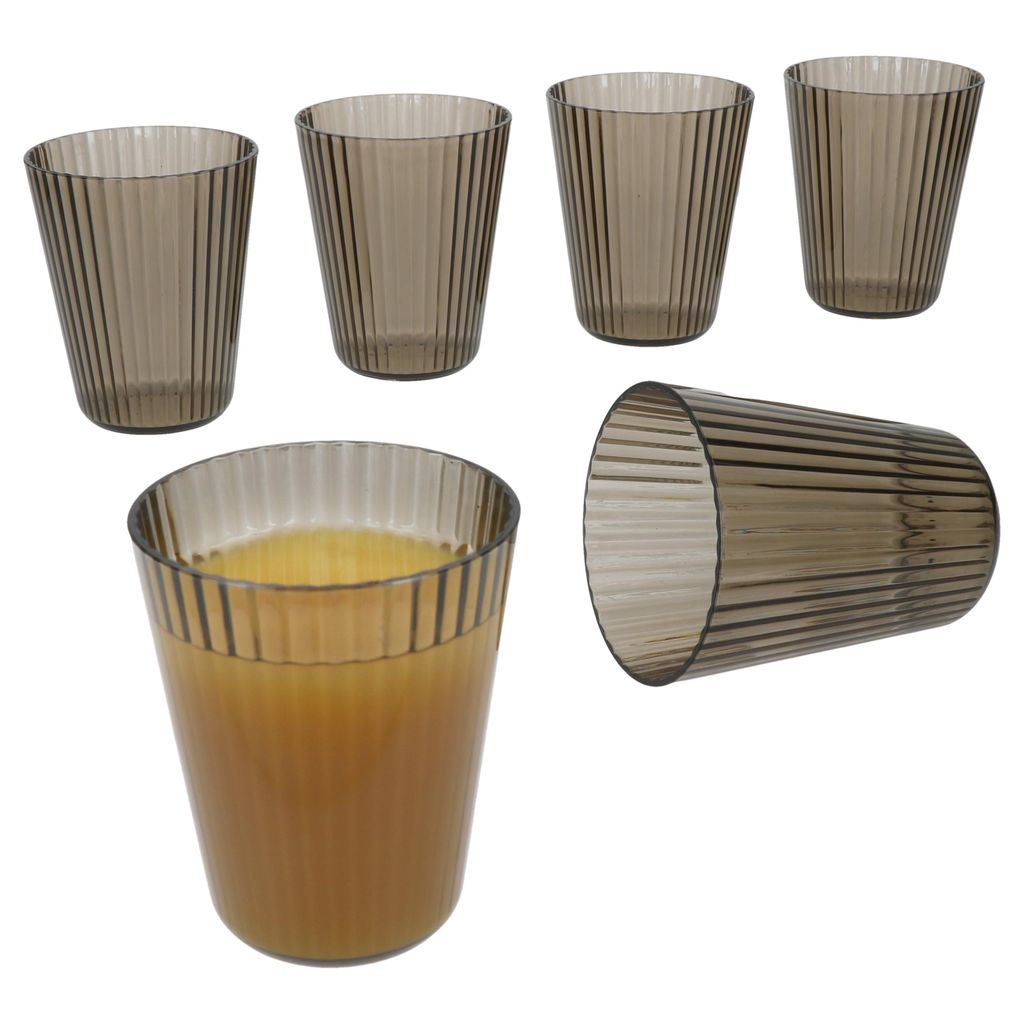 6x ToGo Kunststoff-Wassergläser grau 230 ml Camping Produktbild 