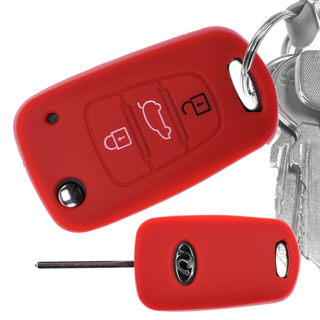 Kaufe 3-Tasten-Silikon-Schlüsselhülle für Hyundai Accent Elantra