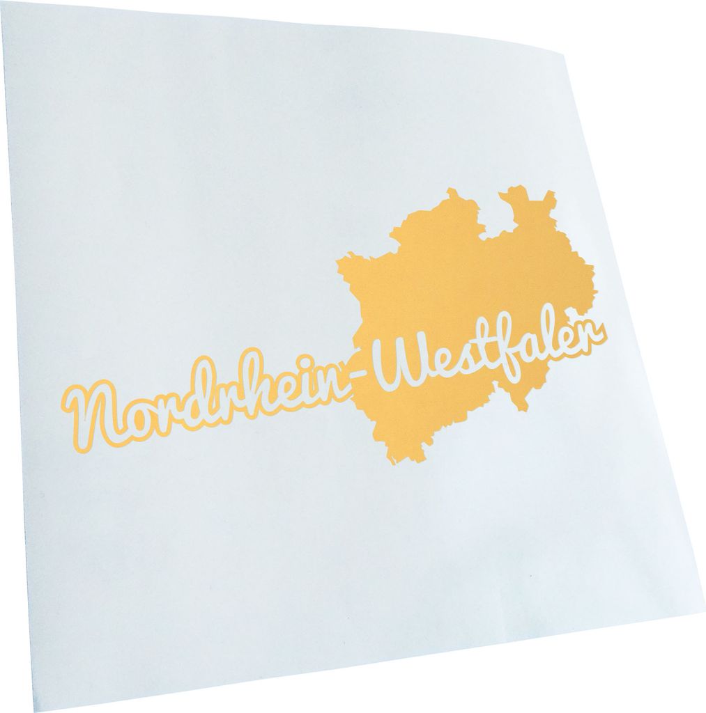 Kiwistar - Autoaufkleber - Nordrhein-Westfale Herkunft - Gelb - 20x10cm - Aufkleber für Auto, Laptop, Fahrrad, LKW, Motorrad mehrfarbig JDM Decal ...