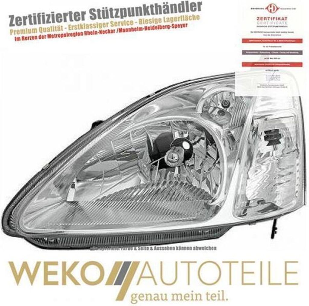 Diederichs Scheinwerfer li. Civic, 01-03 +Motor für LWR