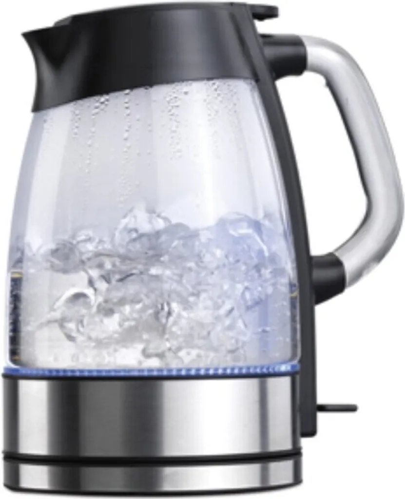 Bouilloire rétro Korkmaz 1,7L en verre avec poignée ergonomique inox