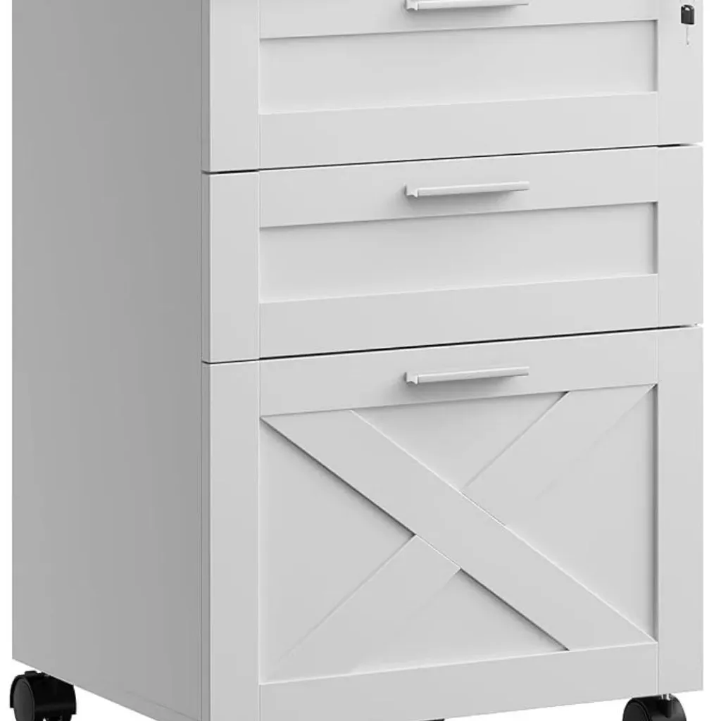 Meuble à dossiers suspendus verrouillable pour bureau bois bordeaux