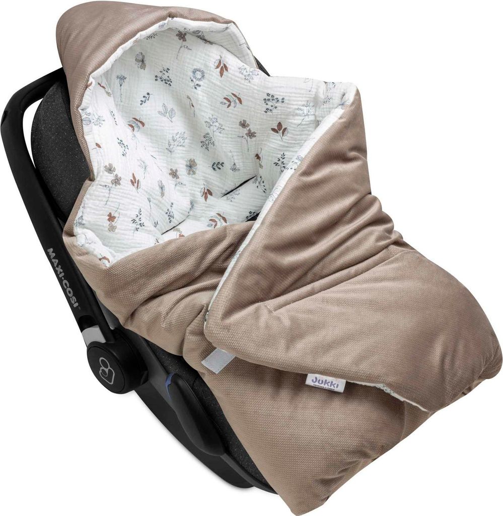 Simply Nature Musselin & Latte Velvet Decke für Kindersitz