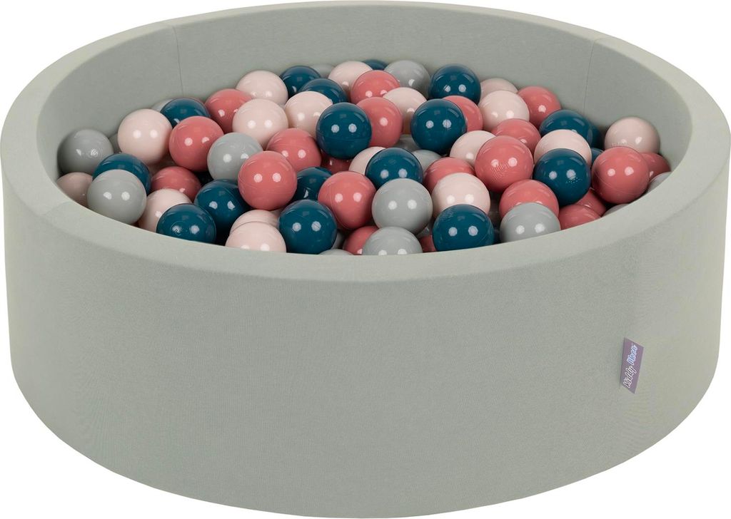 KiddyMoon Rundes Bällebad aus Schaumstoff, mit weichen Bällen, baby kinder bällebad, indoor kinderspielzeug, für kinderzimmer, spielbälle pastel