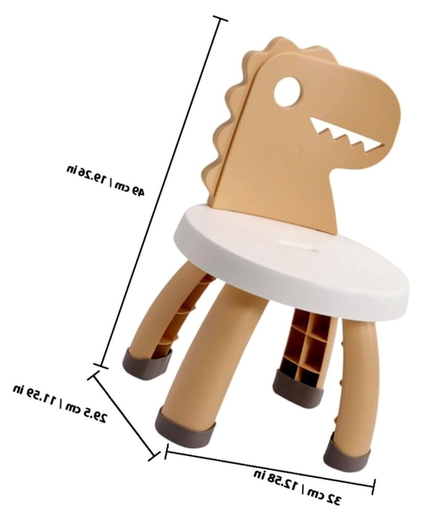 Kindersessel mit Rückenlehne im Dinosaurier-Design aus PP und PVC, sicherer Sitzhocker für den Kindergarten mit stabilen Beinen und abgerundeten ...