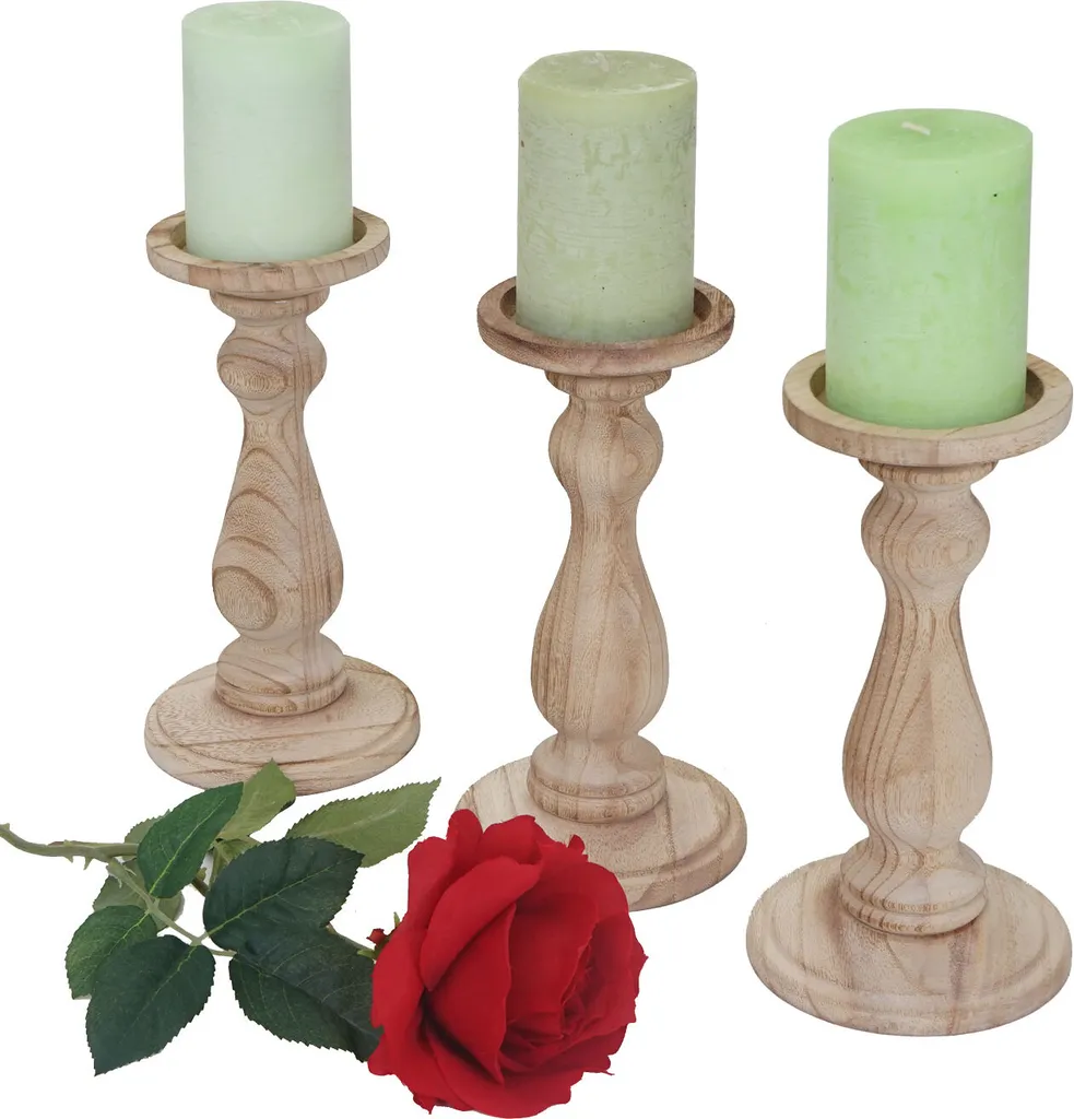 Harmonisez votre déco avec le set de 3 chandeliers T361 vintage 24cm