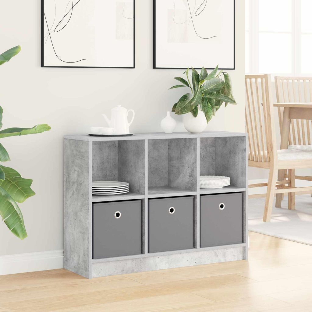 Komoda vidaXL, barva šedá beton, 88,5 x 27,5 x 63,5 cm Obrázek produktu 