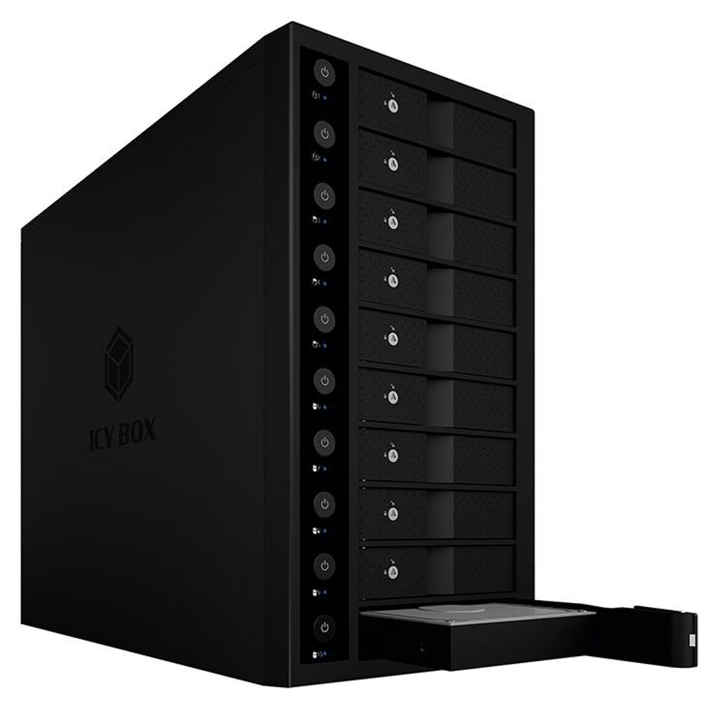 ICY BOX IB-3810-C31, HDD-Gehäuse, 3.5", SATA, Serial ATA II, Serial ATA III, 10 Gbit/s, Hot-Swap, Schwarz