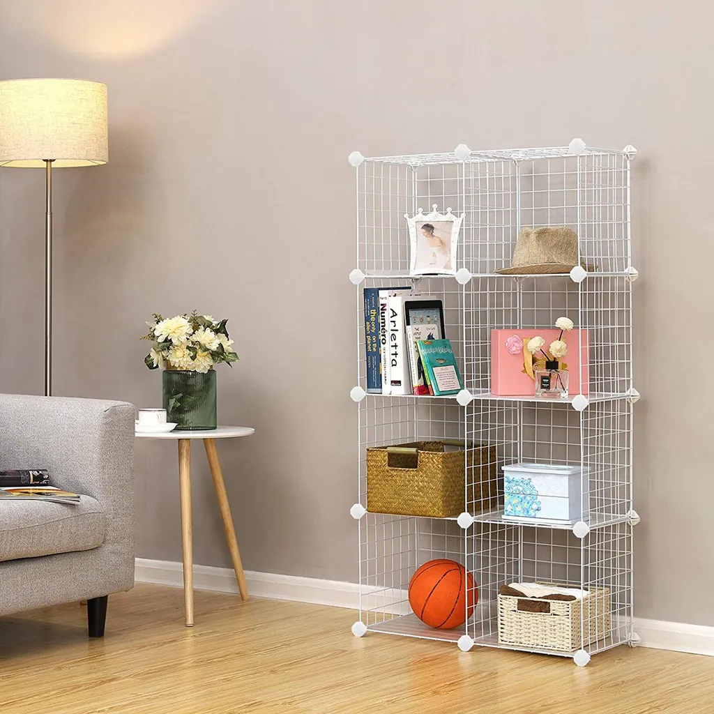 Étagère sans vis à 9 compartiments blanche modulable pour rangement - 3