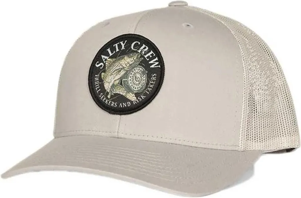 Salty Crew Reel Fly Retro Trucker Cap Beige - Cappello Pesca Originale