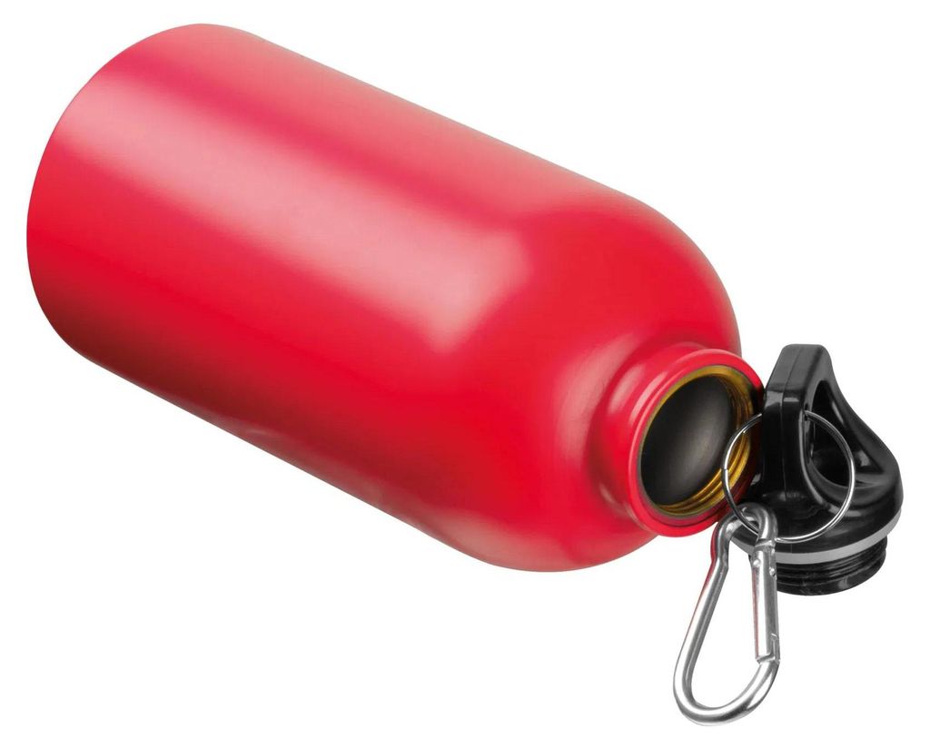 Edelstahl Trinkflasche / mit Karabiner / 500ml / Farbe rot Produktbild 
