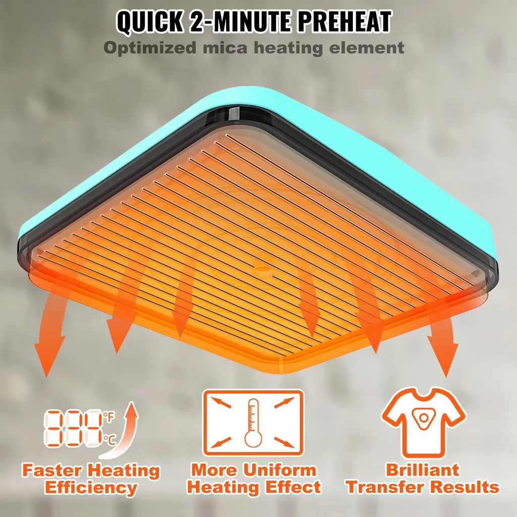 Machine de transfert thermique 23x23cm pour flocage et impression textile - 5