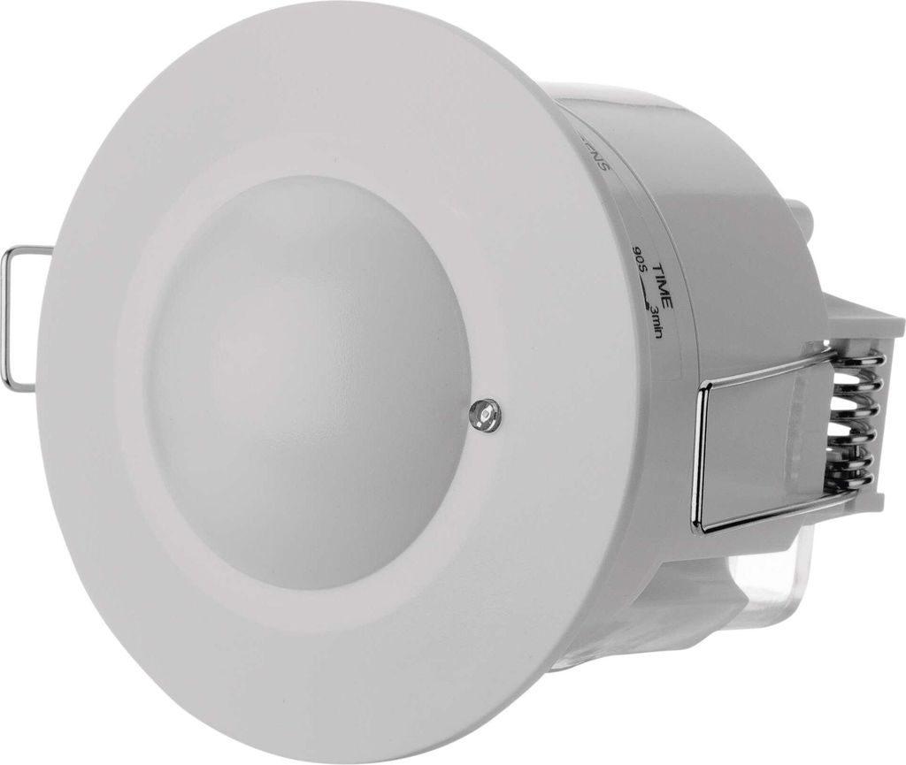 EMOS Mikrowellen-Bewegungsmelder Unterputz für Innen, Arbeitsfeld 360°, 8m Reichweite, Empfindlichkeit 3-2000 Lux, Installation 1,5-3,5m, G1190