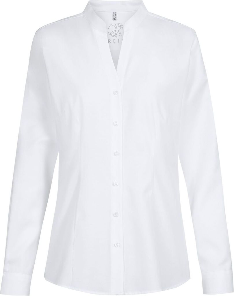 Greiff Corporate LANDHAUS Damen Bluse Langarm V-Neck Regular Weiß 48