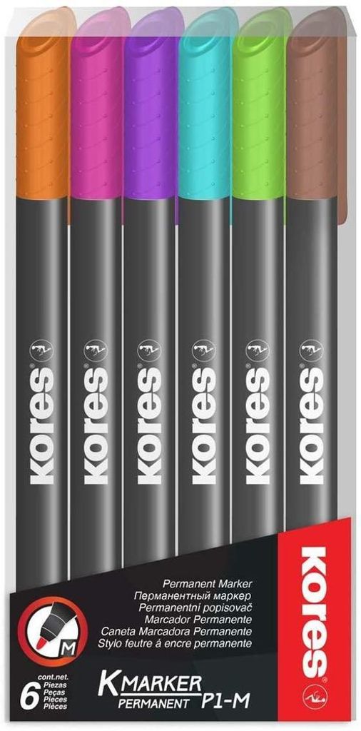 Marcatore permanente Kores "K MARKER FINE" M Confezione da Immagine del prodotto 