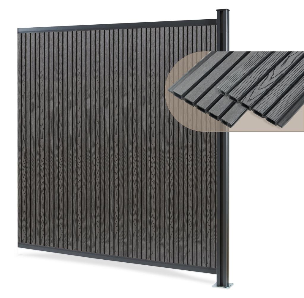 Gartenzaun 'Grassano' Sichtschutzzaun mit 1 Pfosten Produktbild 
