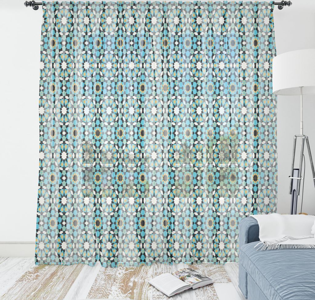 ABAKUHAUS marokkanisch Wandteppich, Vintage Look Repetitive Geometrie Inspired Art, Wohnzimmer Schlafzimmer seidiges Satin Wandtuch, 220 cm x 274 c...