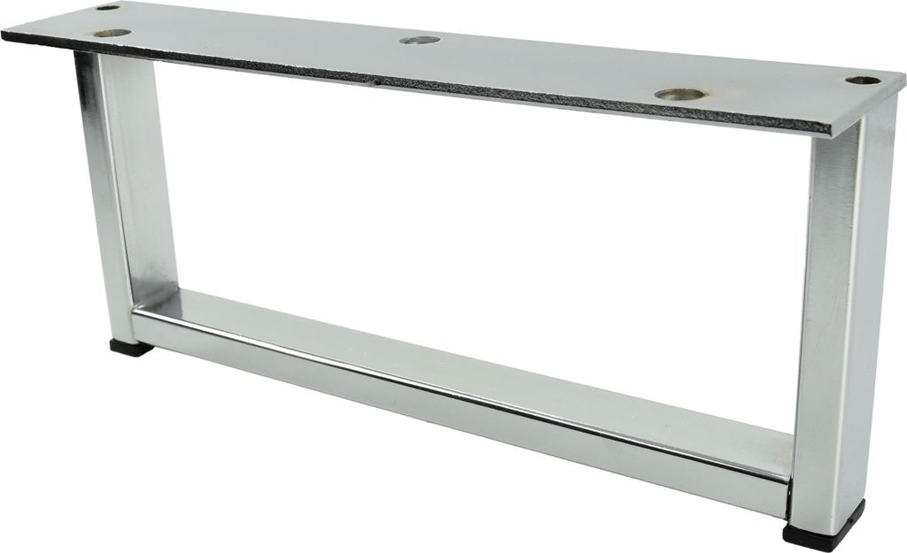 Möbelbein Silber-Chrom, 90 mm hoch, 200 mm lang, elegantes Produktbild 