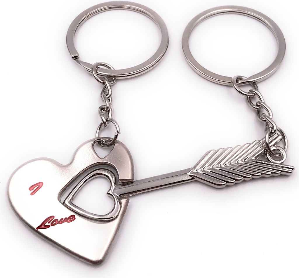 Onwomania Schlüsselanhänger "Note Mit Herz" – Metall-Glücksbringer Als Geschenk Für Freundin, Mama, Freund