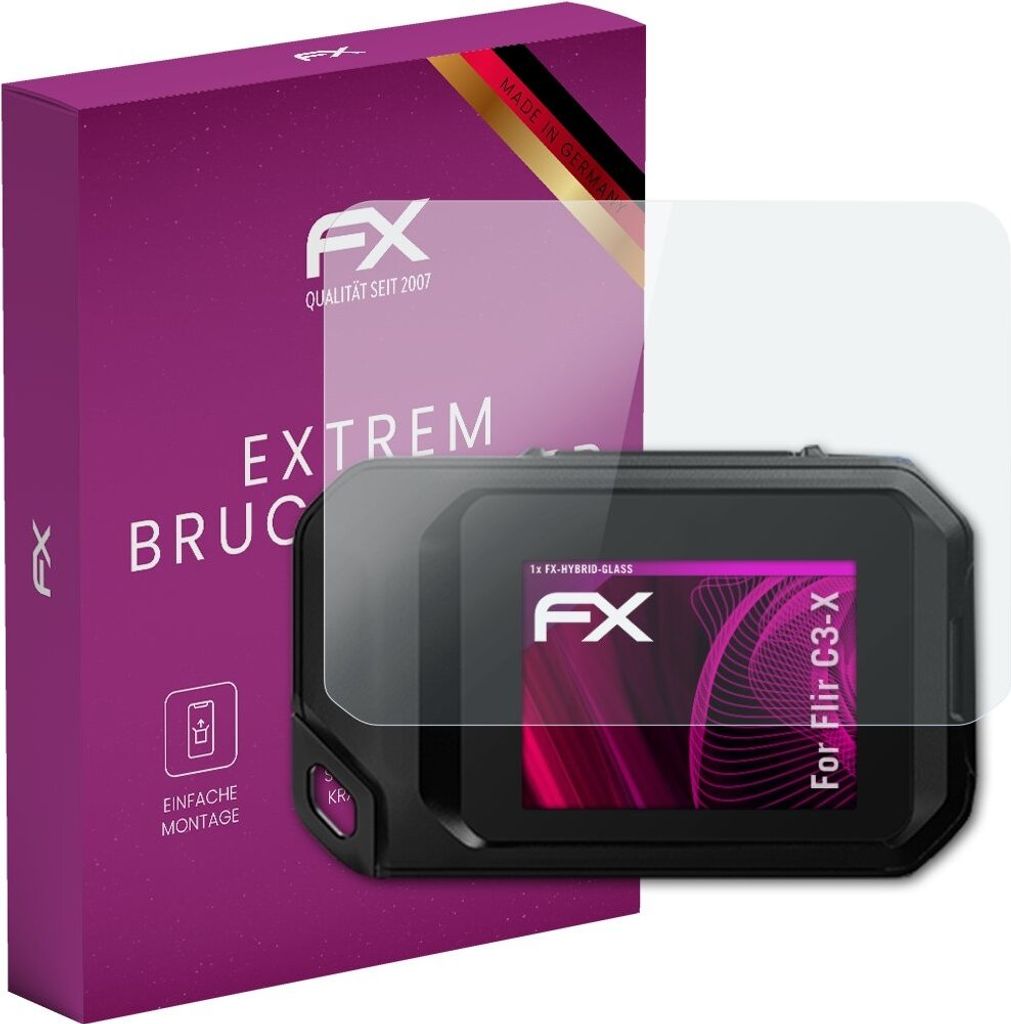 atFoliX FX-Hybrid-Glass Displayfolie kompatibel mit Flir C3-X Glasfolie
