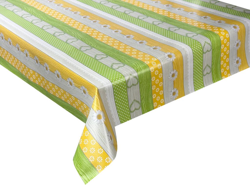 Wachstuch Wachstücher Tischdecke Abwaschbar Wasserdicht Gartentischdecke Grün Gelb WF-5181A 280x140 cm