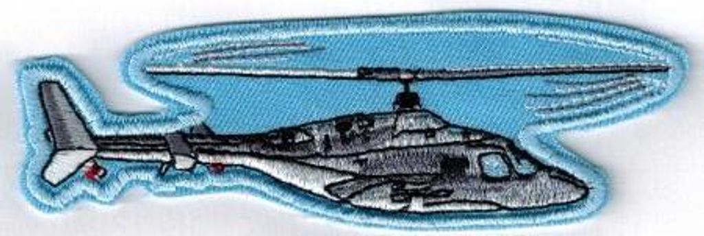 Aufnäher - Hubschrauber - 04594 - Gr. ca. 11,5 x 3,5 cm - Patches Stick Applikation