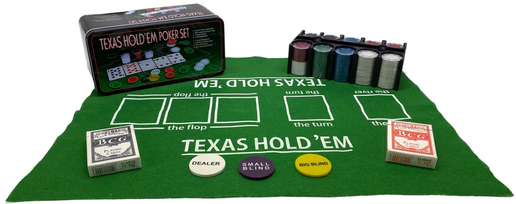 Mallette de poker Texas Hold'em avec boîte de 200 jetons de jeu