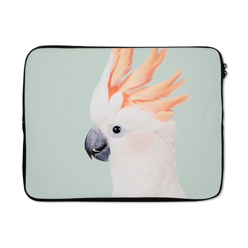 MuchoWow Laptop Hülle 17 Zoll Laptoptasche Kakadu - Tiere - Natur - Weiß - Zipper - Schutzabdeckung