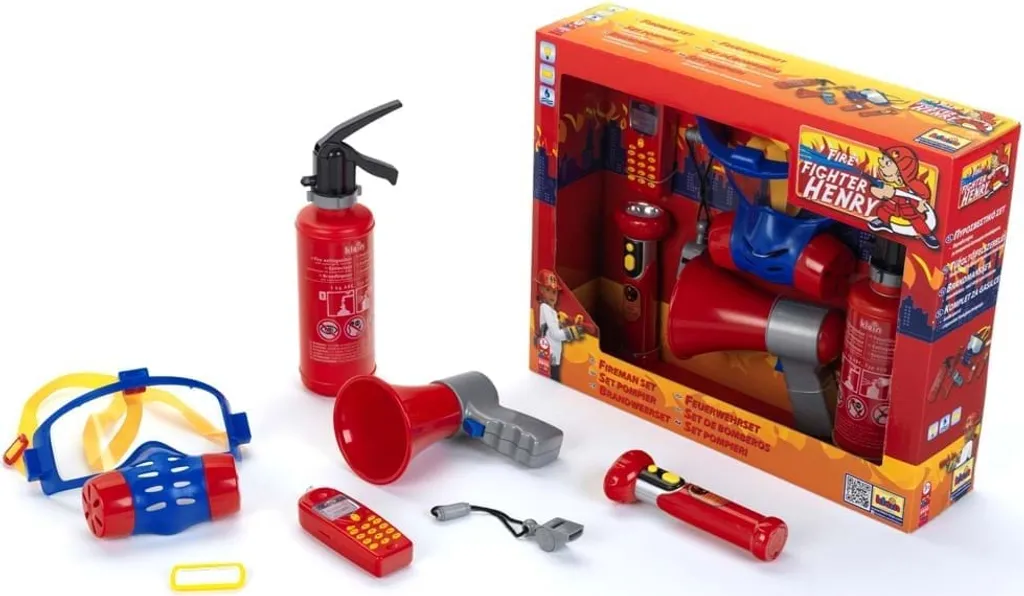 Kit de pompier 7pcs en plastique robuste avec casque et accessoires
