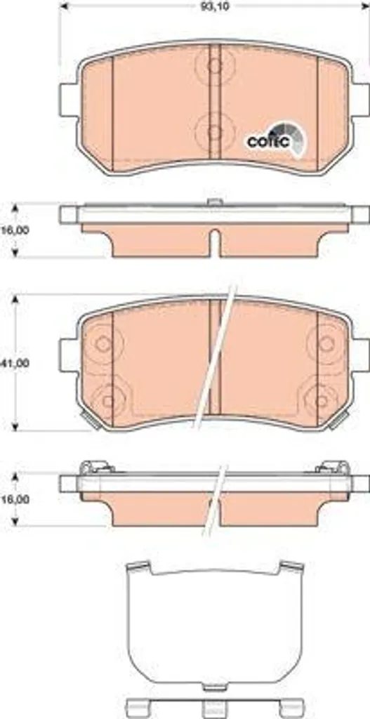 Plaquettes de frein haute durabilité TRW GDB3474 Hyundai et Kia OE