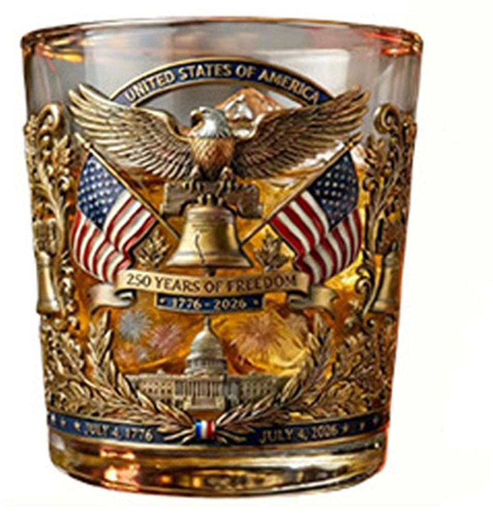 Amerika 250. Jubiläumsglas „We The People“ Whiskeyglas, Likörglas, Bourbon-Cocktailglas, patriotisches Geschenk zum Vatertag oder für Veteranen