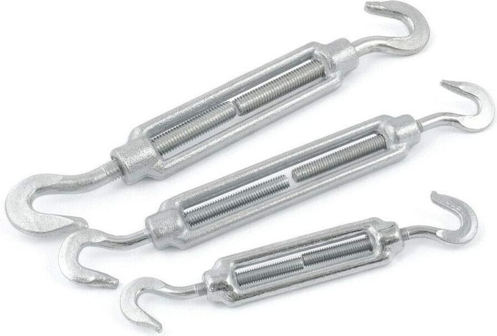 SPANNSCHLOSS HAKEN HAKEN M10 5 Stück verzinkt Spannschloß Seilspanner Spanner für Drahtseil