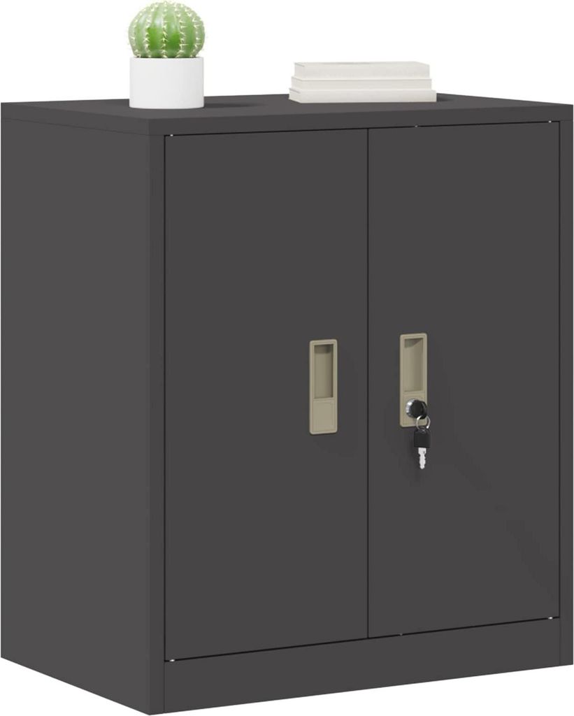 Hochwertigen Möbel Aktenschränke - Schwarz Aufbewahrungsschrank mit Speicher Schwarz 60x40x70cm NEU4903021