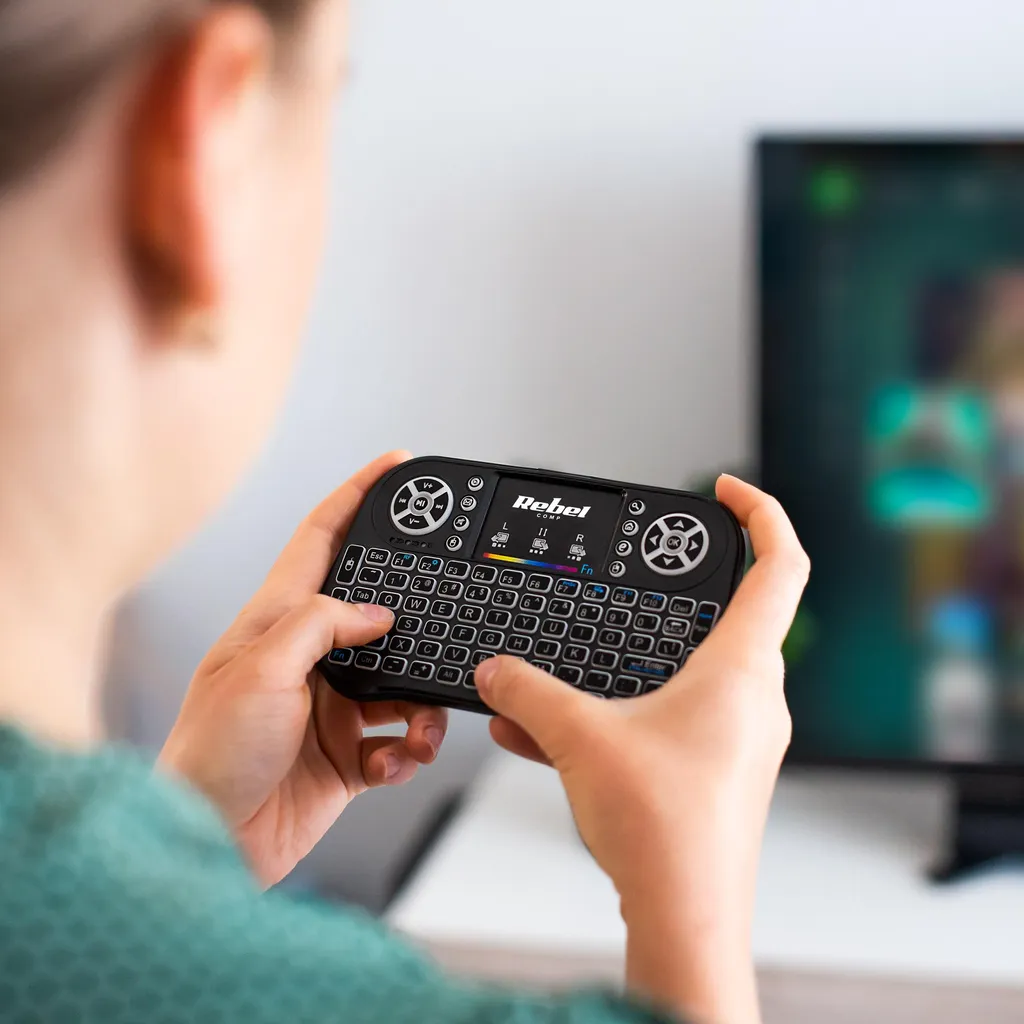 Mini Clavier AZERTY sans fil Rebel Q5 avec Touchpad pour Box TV Android