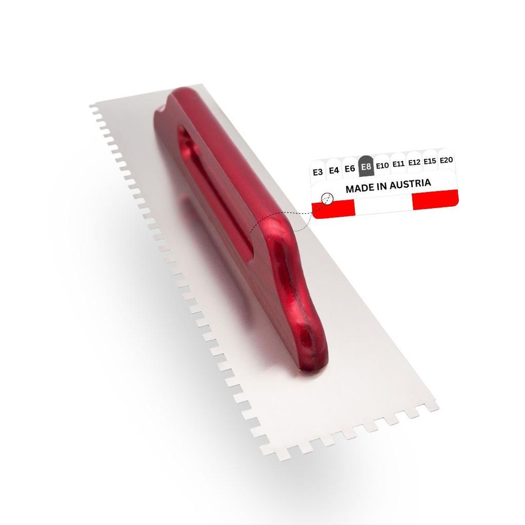 WERKFIT Glättekelle gezahnt 8x8 mm Edelstahl / rostfreie Zahnkelle