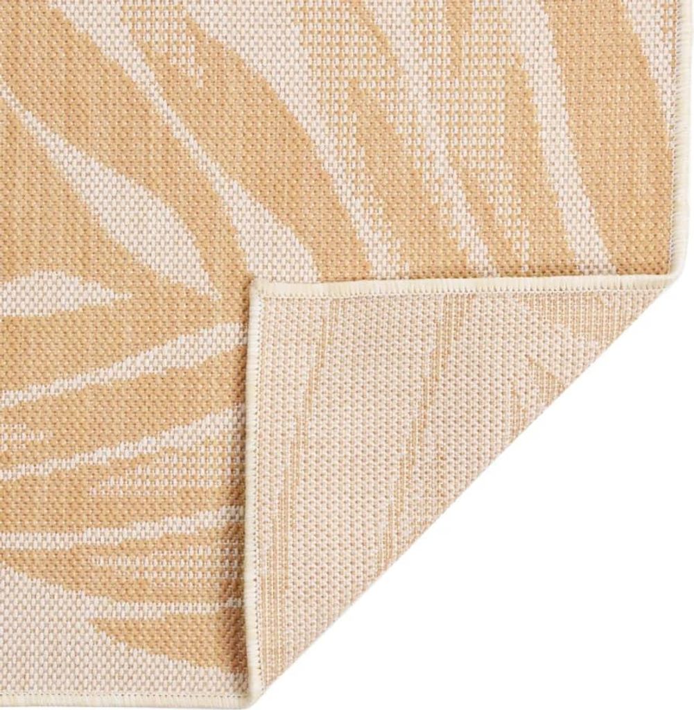 vidaXL Outdoor-Teppich Flachgewebe 140x200 cm Blattmuster