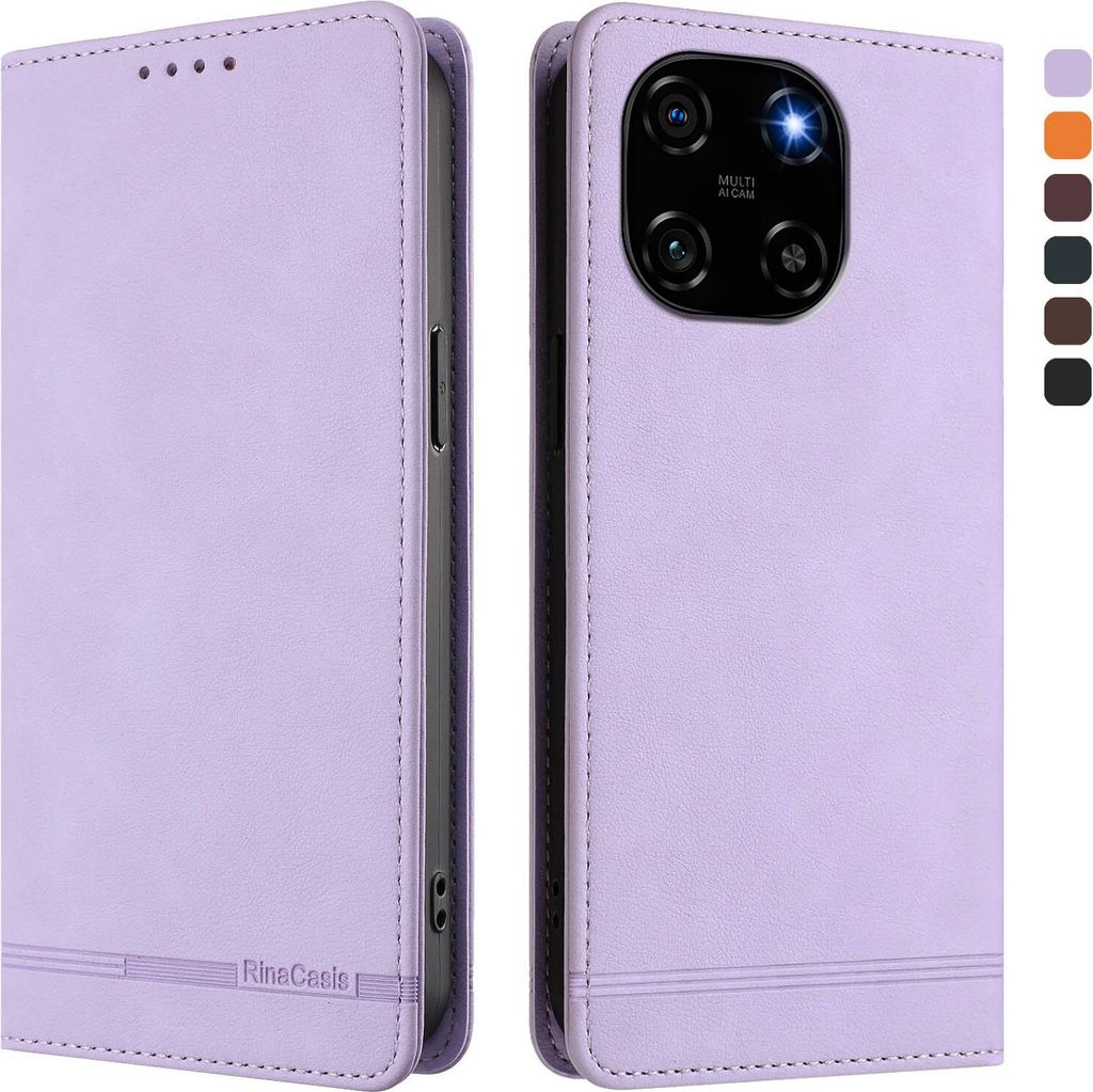 Hülle für Blackview Color 6, Retro Kunstleder Ständer Klapphülle mit Kartenfächer und Magnetische Violett